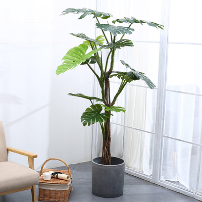 175cm Height Artificial Tropical Tree Green Foliage Plant Monstera For Home Decor