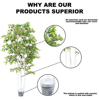 Outdoor Indoor Artificial White Birch Tree Plants Architectural Landscaping