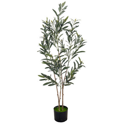 Multi-pole 7ft Artificial Olive Tree - Tall Faux Olive Trees Artificial Indoor - Large Fake Olive Tree Plant for Home Office Living Room Decor