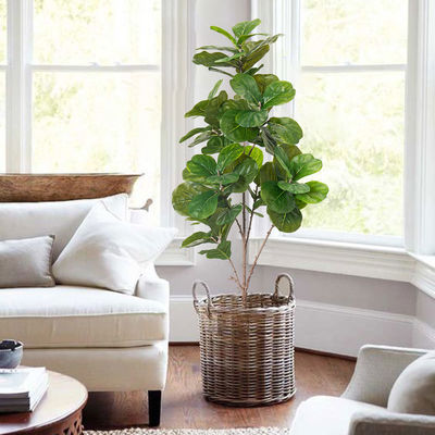 artificial fiddle leaf fig plant , 4ft/5ft/6ft/7ft Ficus Lyrata Fake Tree Artificial Tree Indoor Decor for Home Office Living Room Decoration Modern