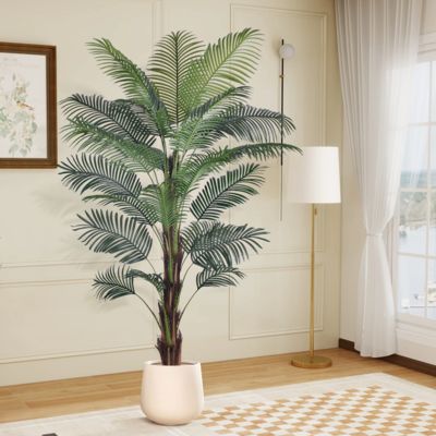 6ft Artificial Indoor Green Plants Indoor Artificial Palm Most Realistic Areca Palm For Home Deco