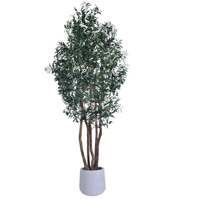 Artificial Olive Tree with Real Wood Trunk, 180cm Tall UV Resisted Faux Potted Plant for Modern Indoor Outdoor Home Office Decor