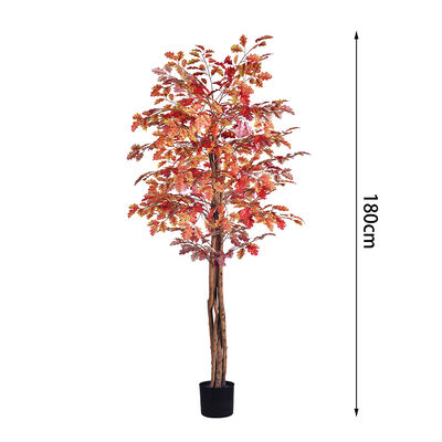 Artificial Autumn Color Oak Tree 150cm 180cm 210cm | Seasonal Faux Oak for Interior Decor & Commercial Landscaping