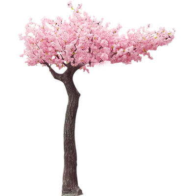 Garden Ornament Fake Bonsai Tree White Pink Flower Sakura Tree