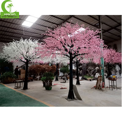Artificial White Color Cherry Tree Indoor Wedding Decorative Large Silk Sakura Flower Tree Big Top Quality Cherry Blossom Trees