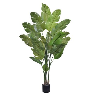 ハイホング 新着屋内人工植物 リアルな楽園の鳥 人工植物 トロピカルパーム 家庭用装飾サロン