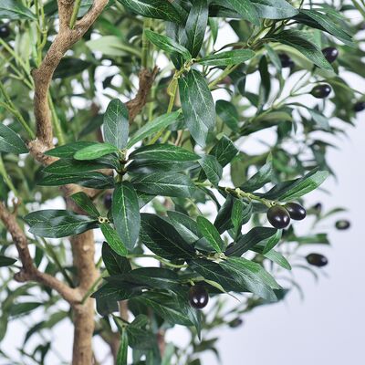 Large Artificial Olive Tree with Real Wood Trunk - 7FT & 8FT Sizes for Hotel Lobby & Luxury Villa Entrance Decor