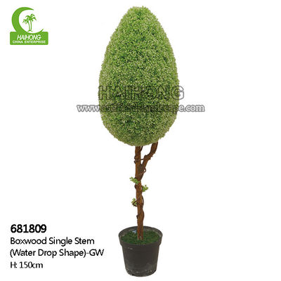 Water Drop Shape 5ft Artificial Topiary Tree , Faux Topiary Balls In Pots
