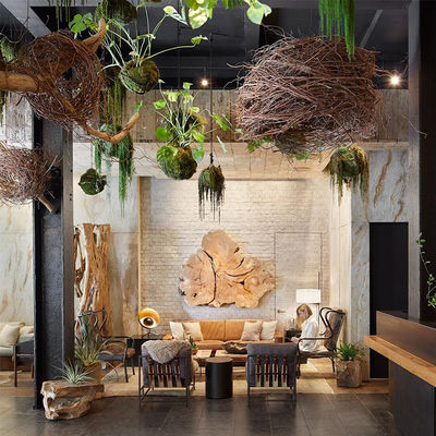 Anti Aging Artificial Potted Plants Green Leaf Bar Music Restaurant Hanging Window Ceiling